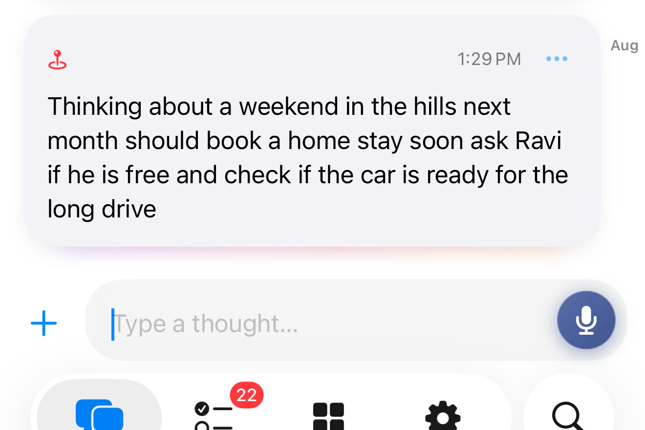 A raw thought about planning a weekend trip before Ormem processes it